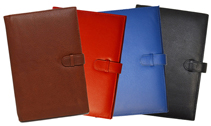 Black, Blue, Red and British Tan Colored Leather Notebooks